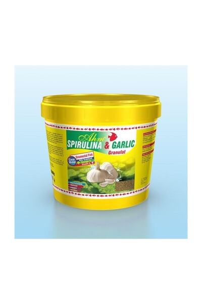 Ahm Spirulina Garlic Sarımsaklı Granül Balık Yemi Kova 3 Kg