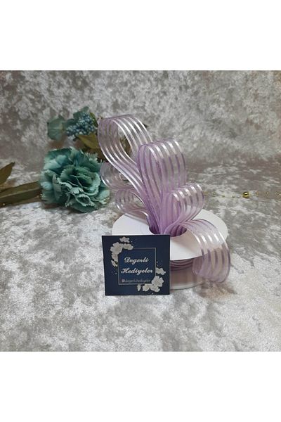 Değerlihediyeler 2.5 Cm Ribbon Chiffon Lilac Ribbon 20 Mt.