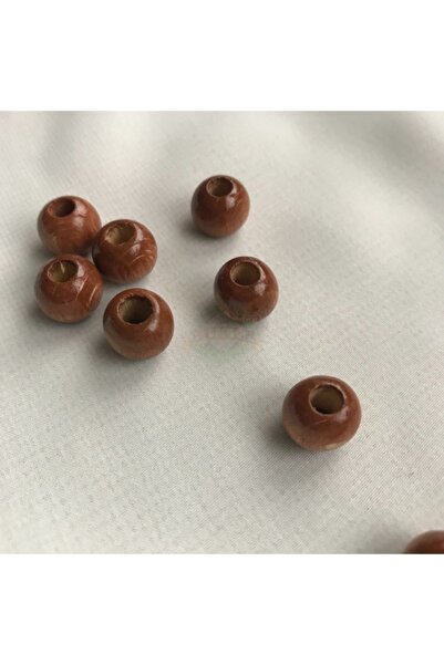 Bukle İplik 10 mm drvene perle boje hrastovog oraha (50 komada)