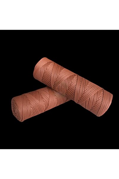 Bukle İplik 3mm Kiremit Rengi Polyester Makrome Ip (100-110 Gram)