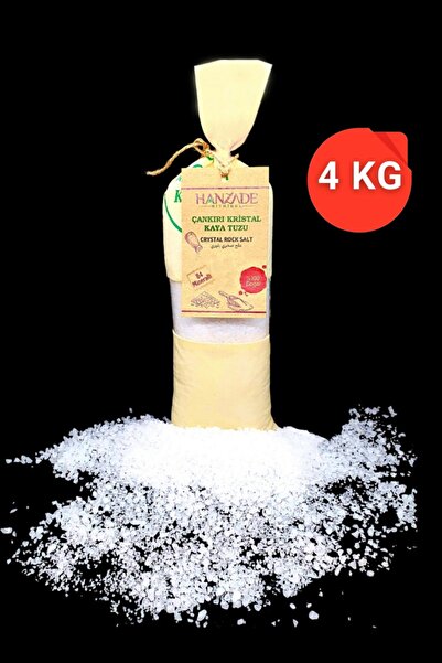 Hanzade Bitkisel 84 Mineralli Çankırı Kristal Tane Kaya Tuzu Bez Torba 4 Kg
