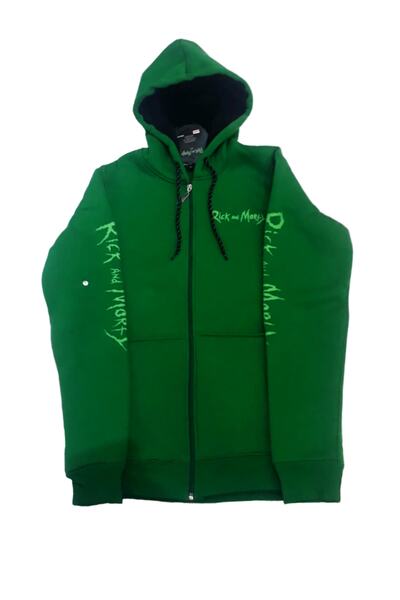 RICK AND MORTY Lisanslı Sweatshirt Hoodie Kapüşonlu