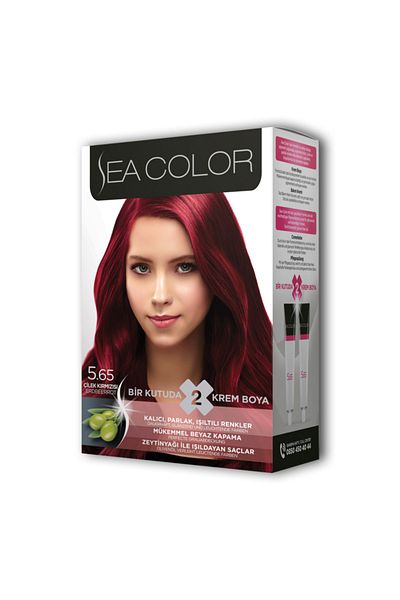 Sea Color 2 tube cream hair dye set strawberry red no:5.65