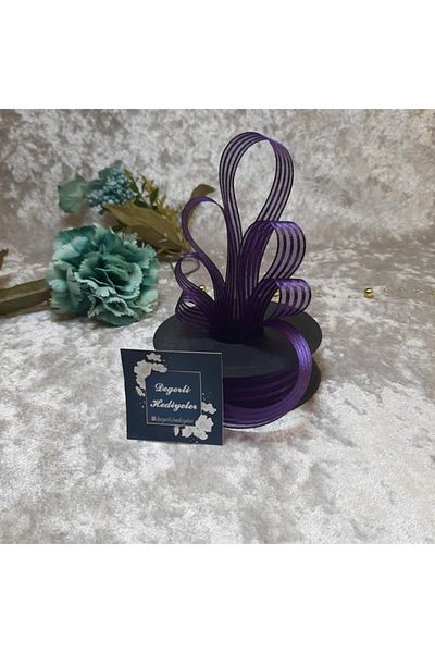 Değerlihediyeler 2.5 cm Ribbon Chiffon Purple Ribbon 20 mt