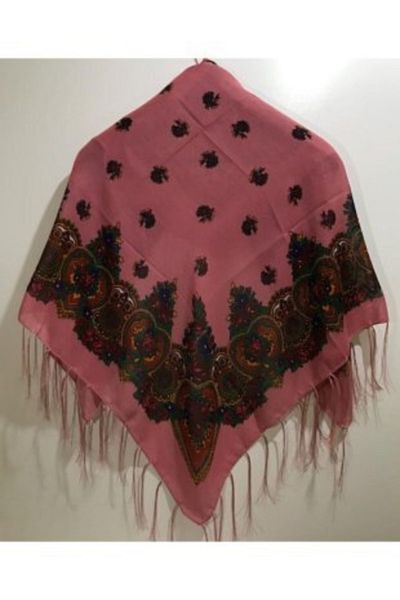 LİVO Large Size Hamavi Puchsia Tassel Shawl - Daily Use - Hamv-01