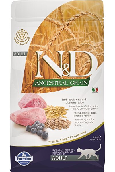 N&D Angestrail Grain Düşük Tahilli Kuzu Etli Ve Yaban Mersinli Yetişkin Kedi ...