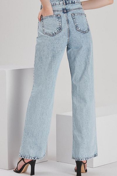 Trn JNS Jasmin Extra Super High S.o.l.m.a.z Ice Blue Blugi largi Pantaloni Palazzo Wintage Straight