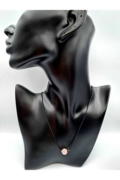 GÜMÜŞTEL EL SANATLARI قلادة من حجر الكوارتز الوردي المعتمد قابلة للتعديل من ا...