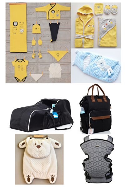 Sahra 7 Parça Büyük Yenidoğan Seti (10lu Hastane Çıkış,4lü Bornoz,çanta,portb...