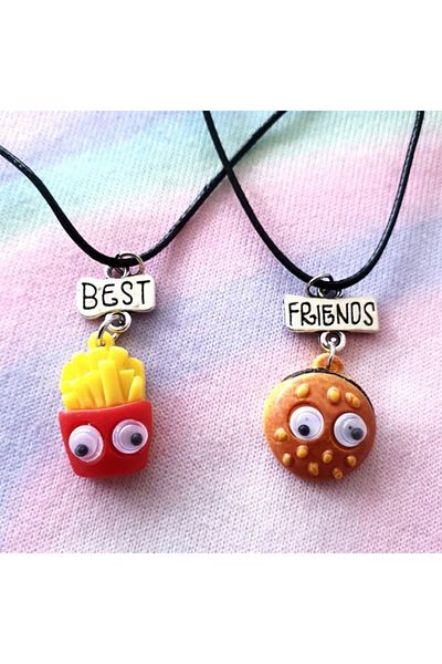 The Collection Hamburger French Fries Friendship Best Friends Necklace