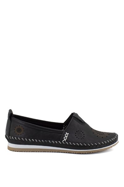 Ayakkabı Fuarı Elite Mn85l21c Women's Genuine Leather Espadrille Black