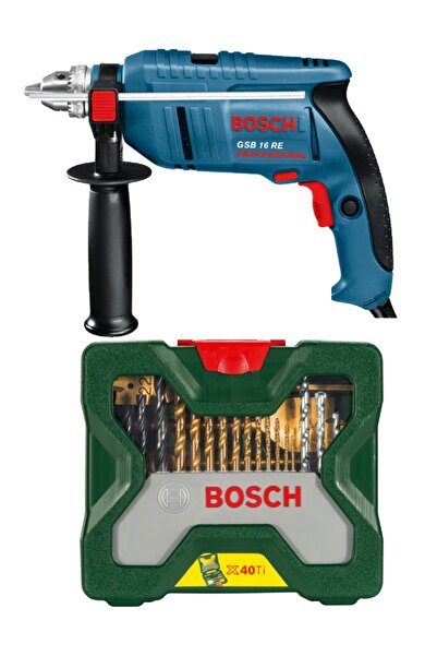 Bosch Gsb 16 Re Professional 750w Darbeli Matkap + 40 Parça Matkap Ucu Seti V...
