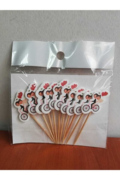 Cadde Süs زينة مسواك لحفلات الزفاف والخطوبة والزفاف بتصميم الحناء 10 قطع