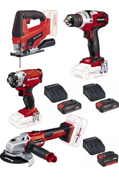 Einhell Te-ci 18/1 Vidalama Tc-js 18 Dekupaj Te-cd 18 Li E Matkap Axxio 125 Mm Taşlama 2x2.5+4.0 Set