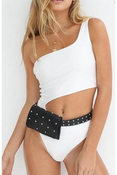 Be Best White Low-Cut Women's Bodysuit - Dc96