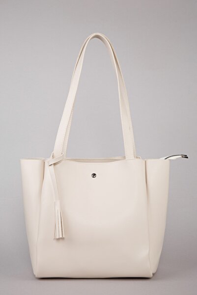 samilon Geantă de umăr pentru femei crem