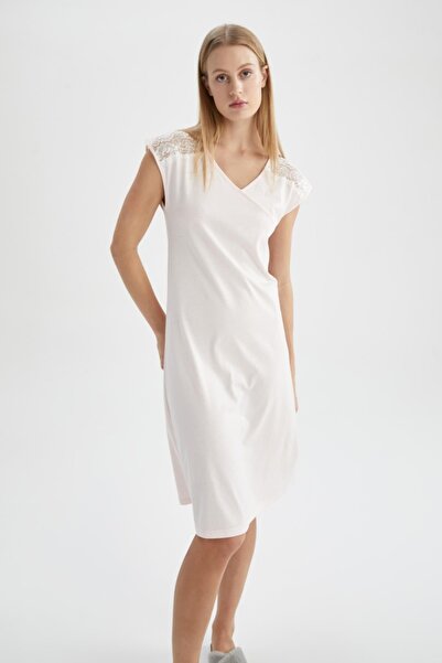 DeFacto V-nyakú, rövid ujjú modális hálóing