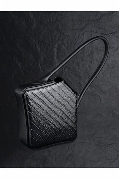 EdaBaysak Polygon Krokodil Baski Deri Çanta