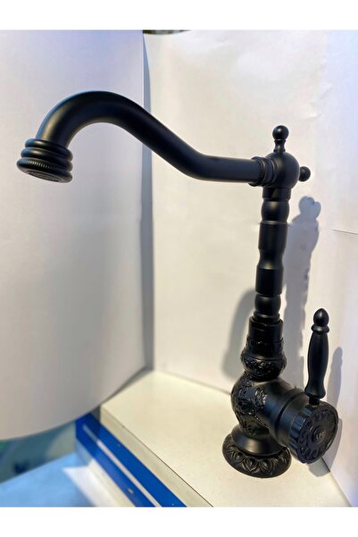 LPD Mat Siyah Eskitme Antika Görünüm Eviye Bataryası Mutfak Musluğu