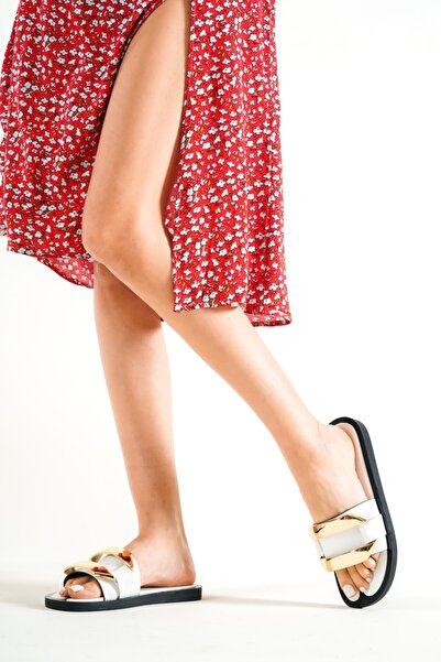 PASSAGE SHOES 6100 Біла тока Детальні жіночі капці