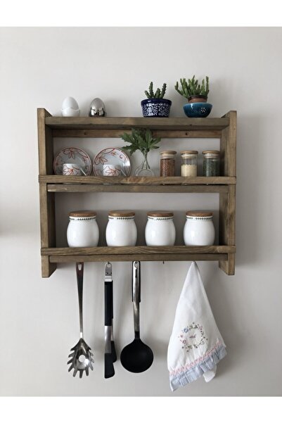BİGWOODWORKERS Ahşap Mutfak Rafı
