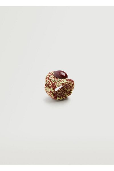 MANGO Woman Ring mit Stoffsteinen