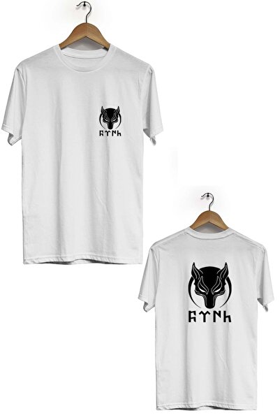 herotasarım Μπλουζάκι με κοντό μανίκι Bozkurt εμπρός και πίσω με στάμπα με λαιμόκοψη Bll2915