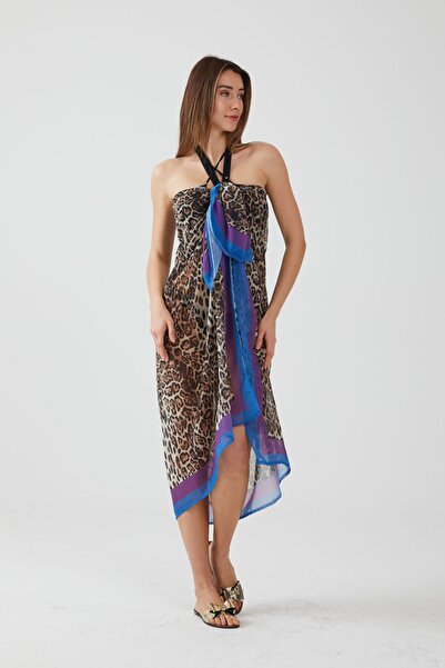 AYSHOME Φόρεμα παραλίας Pareo με μοτίβο Leopard Ays Home