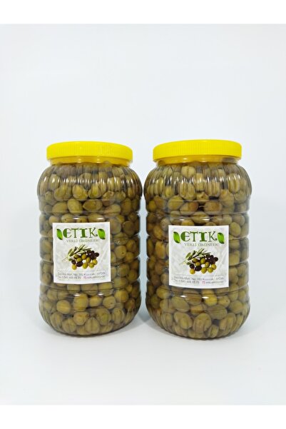 etik yerli ürünler Gemlik Cinsi Küçük Boy Kırma Tatlanmış Zeytin 2'li Paket 3...