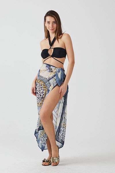 AYSHOME Φόρεμα παραλίας Ays Home Fashion White Leopard Pareo