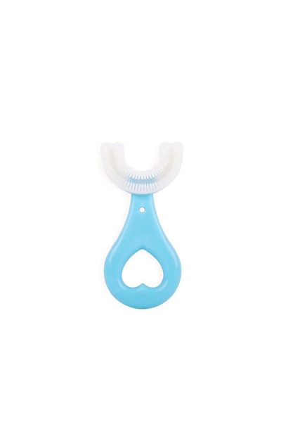 Bluoksweet Blue Color Baby Kids Oral Dental Health Care U Handheld Toothbrush (Age 2-6)