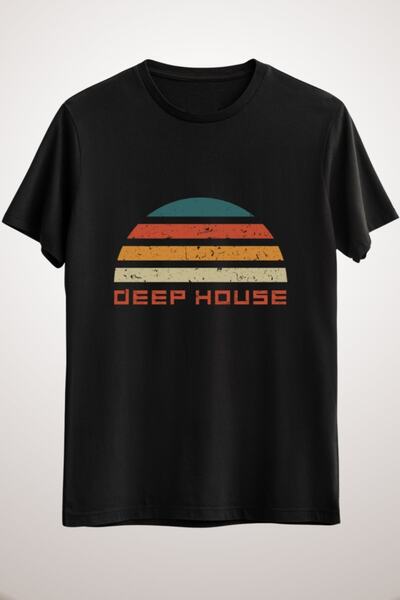 GreenMint تيشيرت موسيقى ديب هاوس أسود للجنسين من Music DJ Love