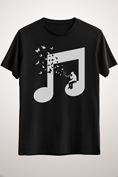 GreenMint للجنسين بلاك بوجل - تيشيرت موسيقى موسيقى