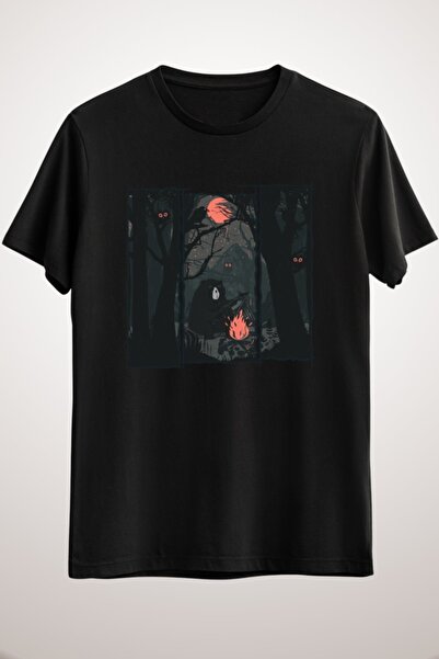 GreenMint تيشيرت موسيقى كامبفاير أسود للجنسين