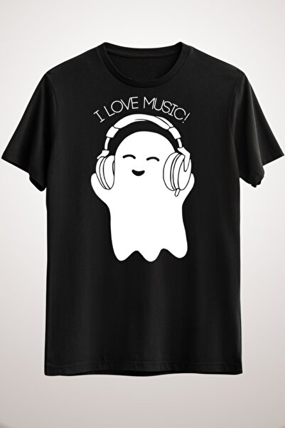 GreenMint للجنسين أسود شبح الحب الموسيقى التي شيرت الموسيقى