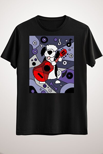 GreenMint للجنسين أسود بارد مضحك القديمة الإنجليزية Sheepdog لعب الغيتار الغي...