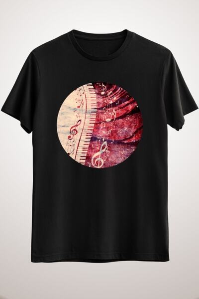 GreenMint لوحة مفاتيح بيانو سوداء للجنسين مع ملاحظات موسيقية باللون الوردي وا...