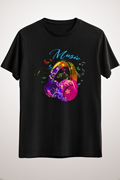 GreenMint تيشيرت موسيقى إلكتروني أسود للجنسين لمحبي الموسيقى دي جي هدية سماعا...