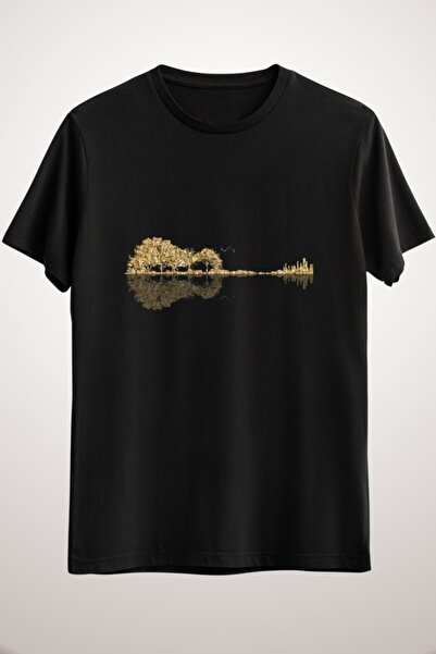 GreenMint غيتار طبيعي بلون ذهبي أسود للجنسين