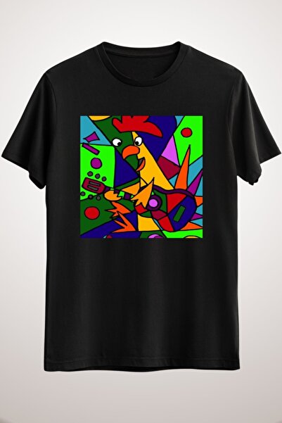 GreenMint للجنسين أسود مضحك الروستر الفني العزف على الجيتار الفن الحديث