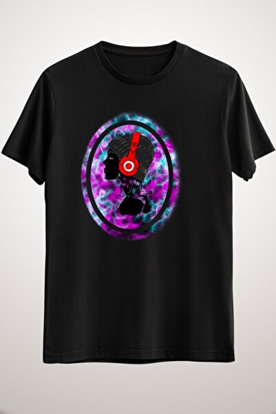 GreenMint تيشيرت موسيقى أسود للجنسين