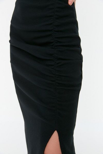 Trendyol Collection Чорна матова сукня міді-орме TWOSS22EL2797