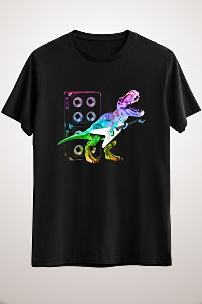 GreenMint تي ريكس ديناصور وجيتار أسود للجنسين
