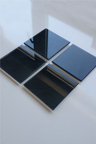 Decorita Glass Coaster| Black Rock Set of 4| 10cm X 10cm