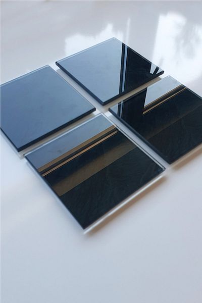 Decorita Glass Coaster| Black Rock Set of 4| 10cm X 10cm