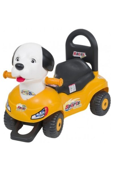 ENHOŞ OYUNCAK Unisex Sarı Pedalsız Köpek Kafalı Araba