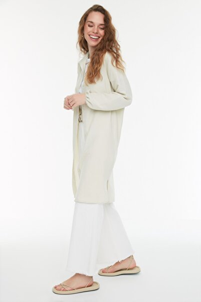 Trendyol Modest Stone Side Slit Midi Length Woven Aerobin Shirt TCTSS22GO0104