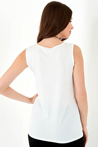 TOLGA SARAÇOĞLU 10134 Thick Strap Knitted Tank Top