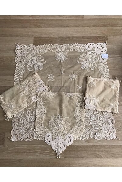 Mercan havlu 16 Parça Boncuklu Salon Takımı