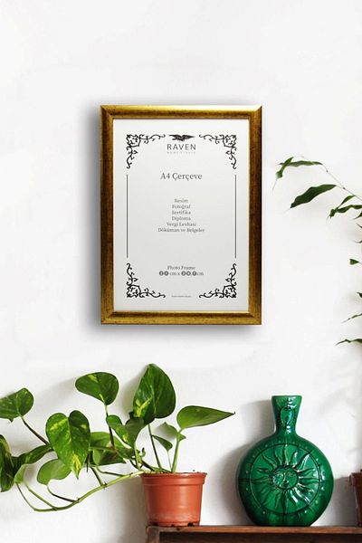 Raven 21 cm x 30 cm Frame for Photos, Documents, Posters, with Adjustable Stand and Wall Mount